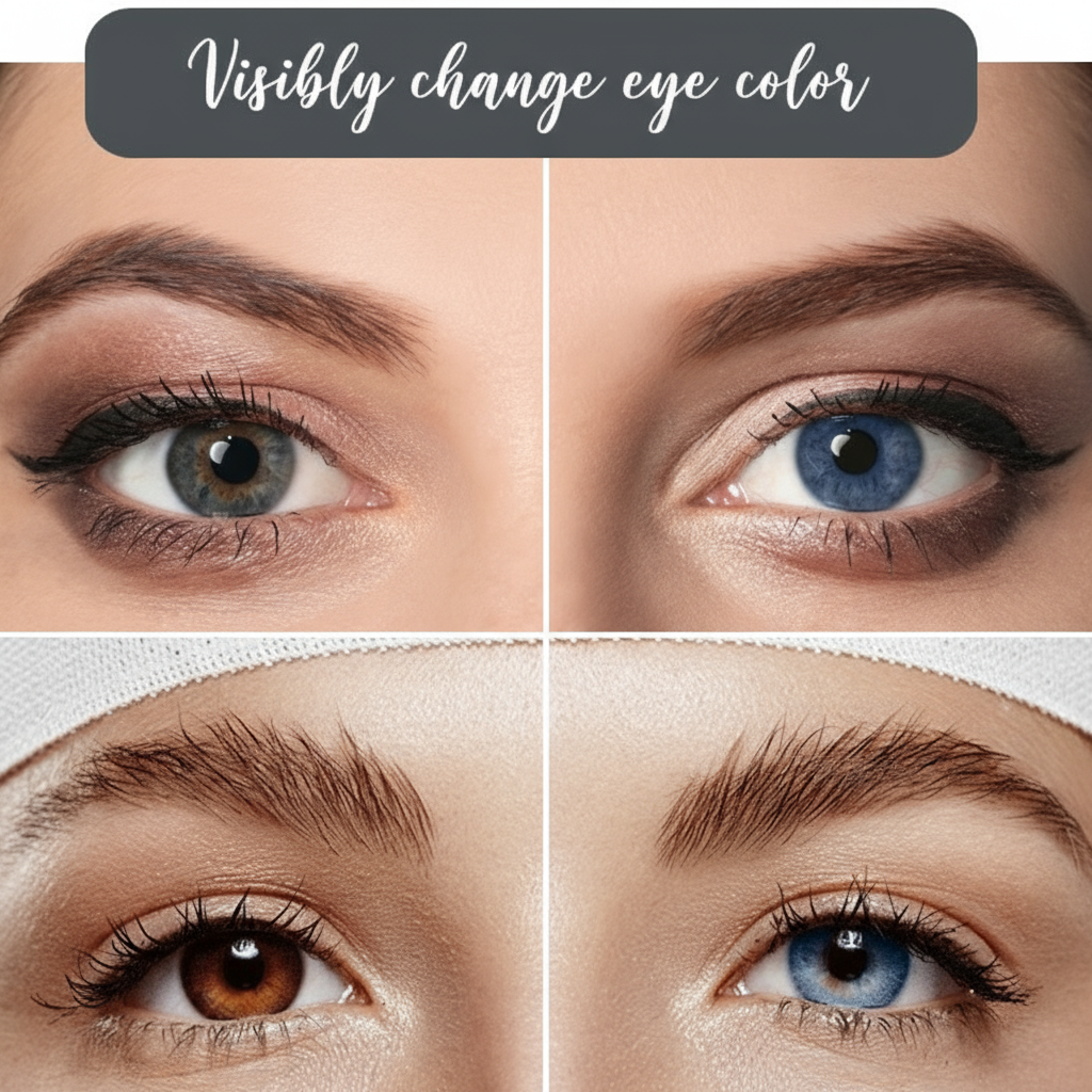 Visible color change result after applying FancyDrop color-changing eye drops by Milaniss